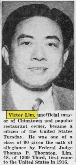 Victor Lims - Aug 1950 Article